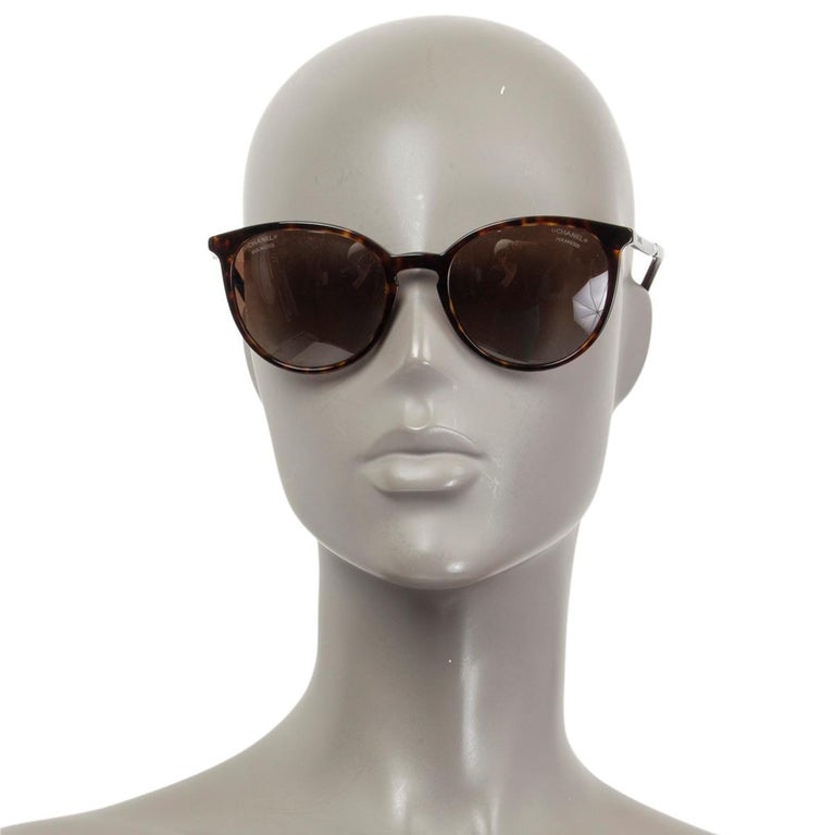 CHANEL CC Logo Imitation Pearl Glasses Eye Wear Plastic 3154-H Brown 05MW929