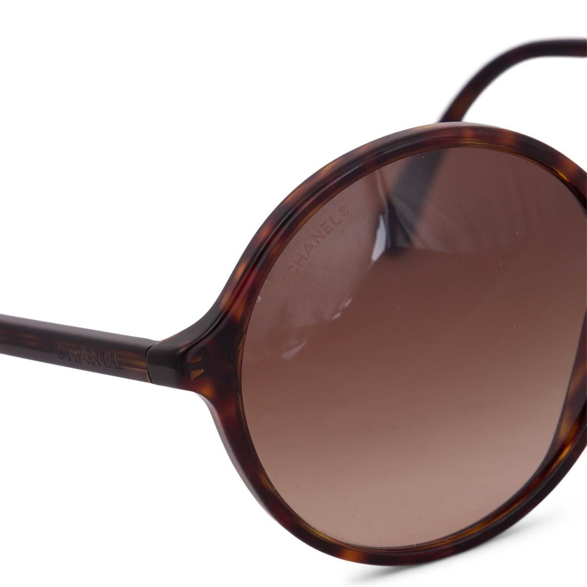 Brown CHANEL brown tortoise ROUND Sunglasses 5391-H