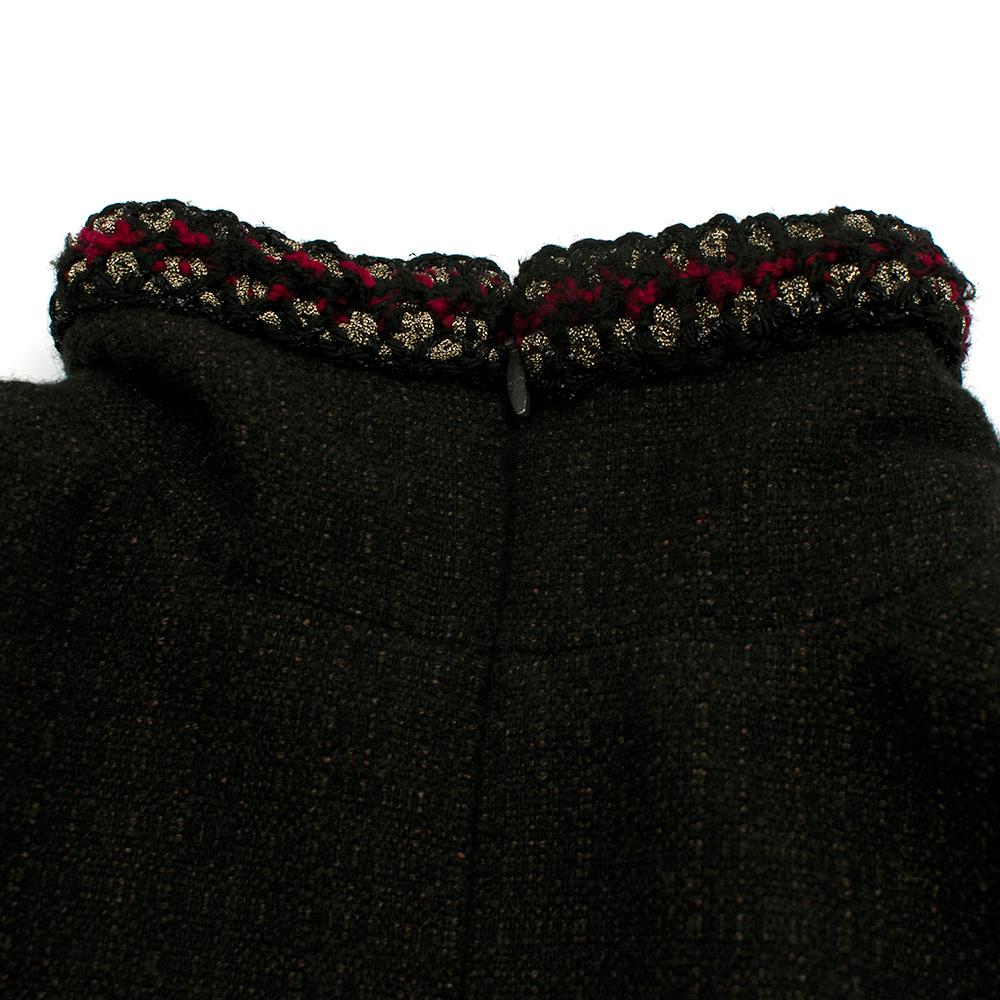 Black Chanel Brown Tweed Trompe L'oeil Wool Blend Dress - Size US 6 For Sale