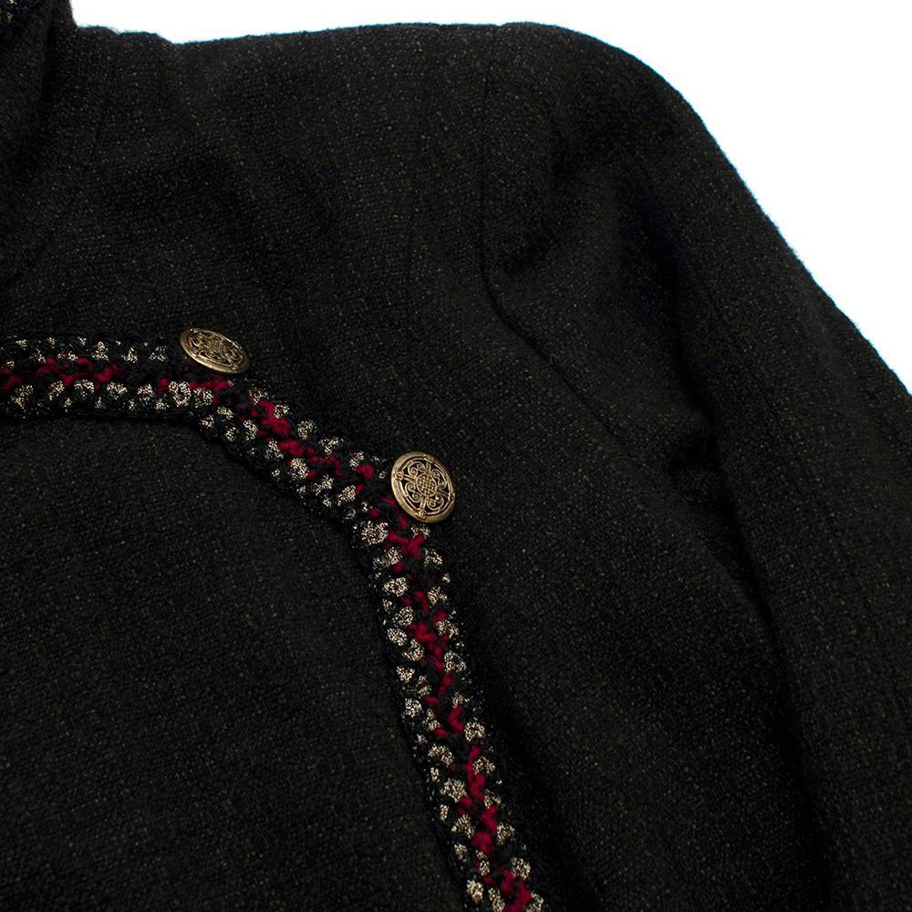 Women's Chanel Brown Tweed Trompe L'oeil Wool Blend Dress - Size US 6 For Sale