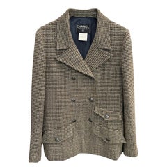 Chanel Brown Tweed Wool Jacket