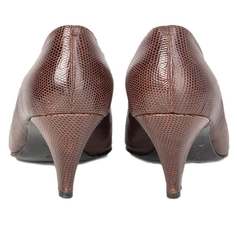 Chaussures à talons CHANEL marron vintageLIZARD, pointure 37 Pour femmes en vente