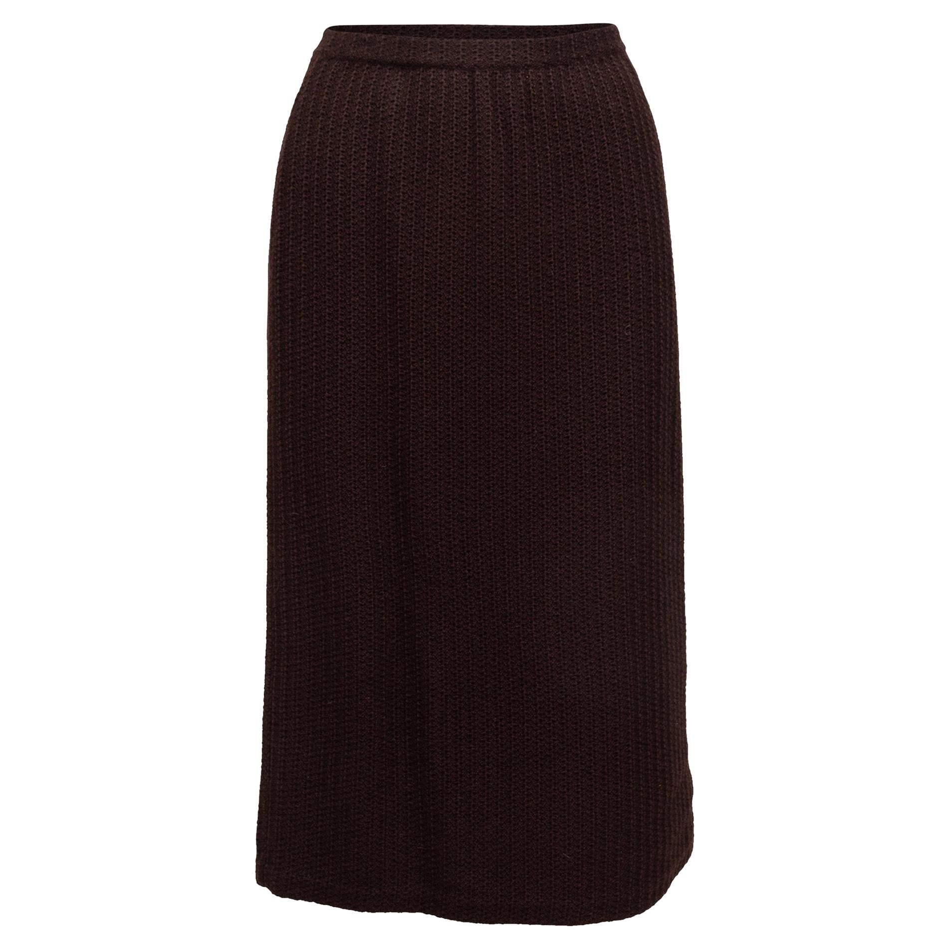Chanel Brown Wool Skirt