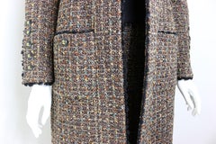Chanel Brown Wool Tweed Long Coat and Dress Ensemble