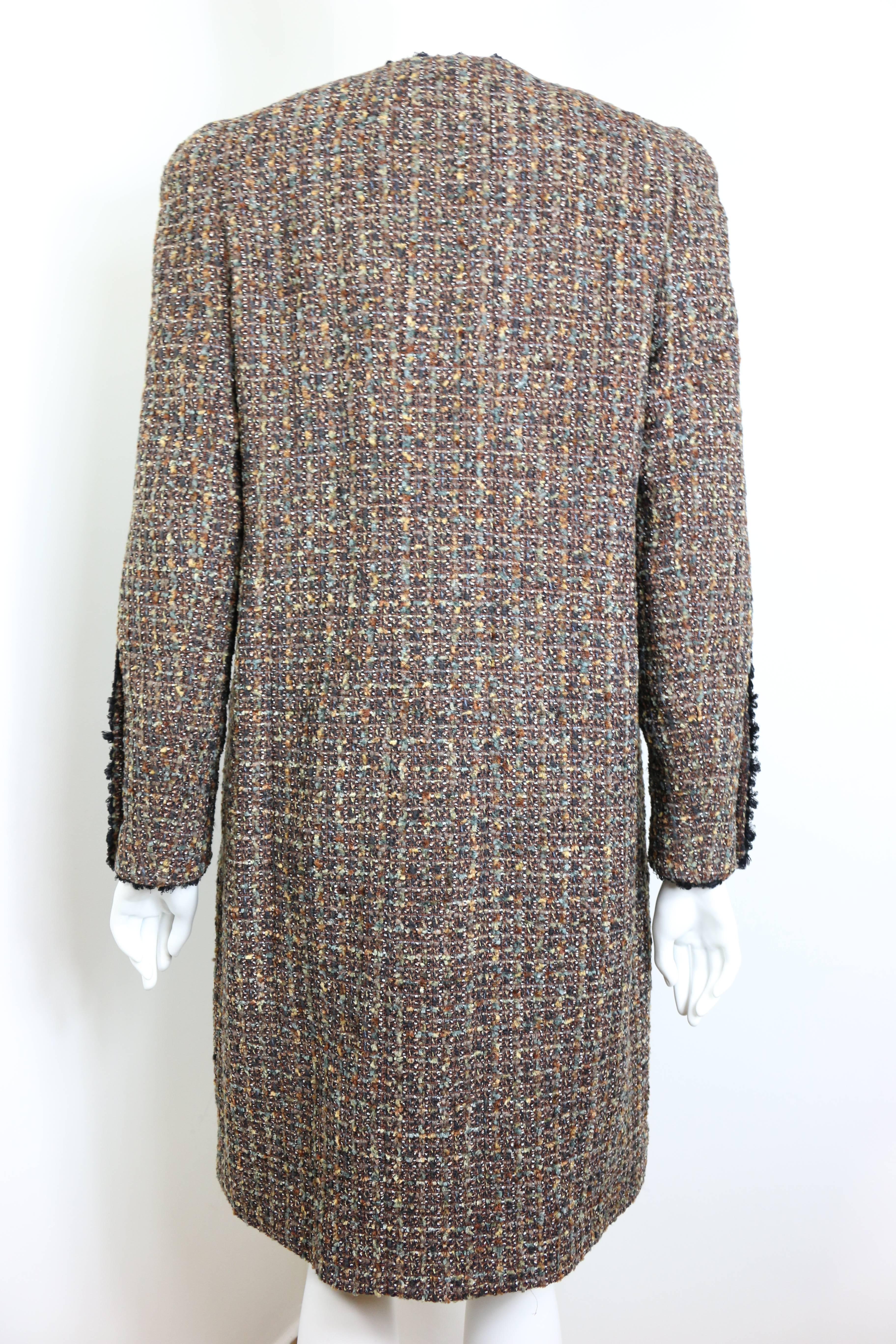 Women's Chanel Brown Wool Tweed Long Coat and Dress Ensemble 