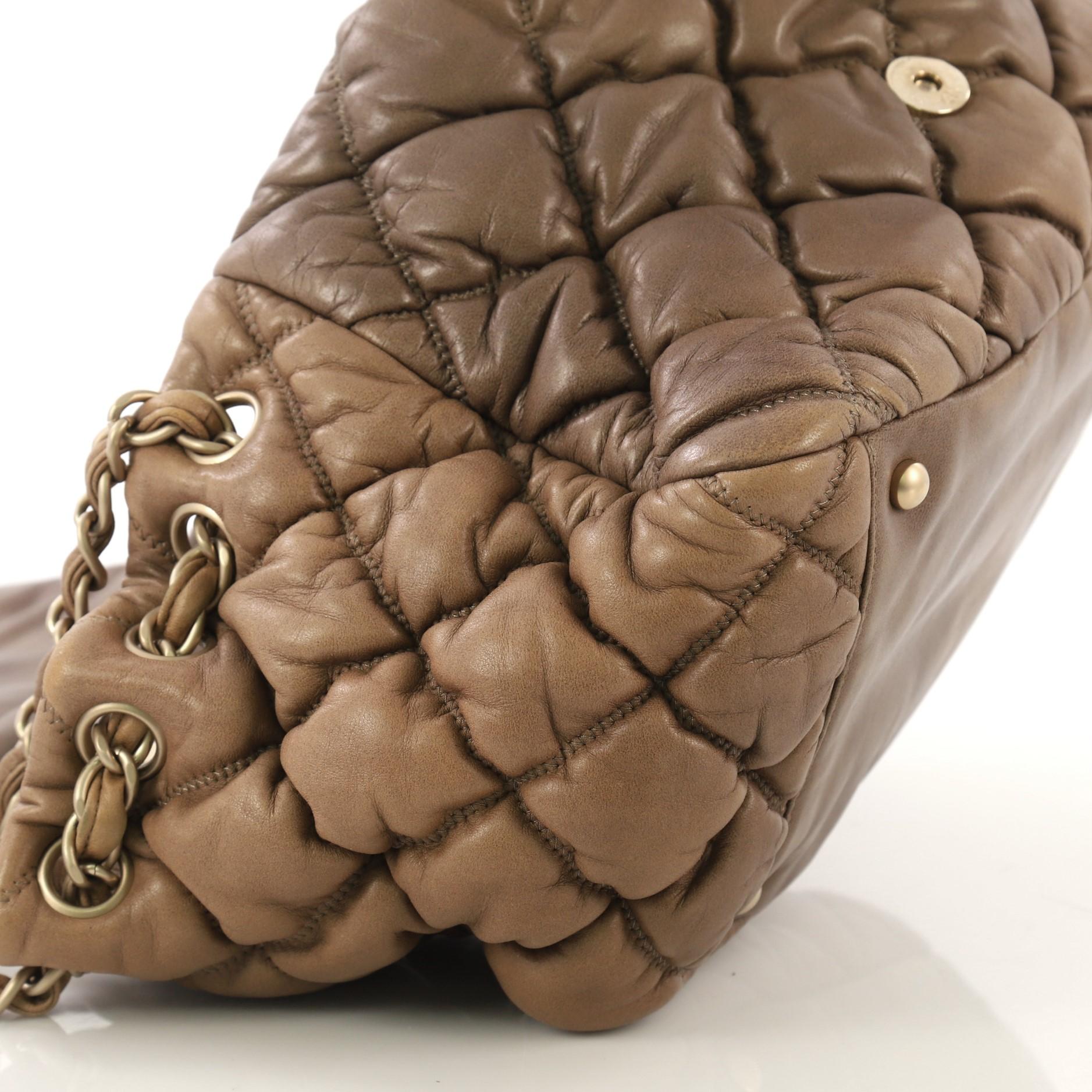 Women's or Men's Chanel Bubble Accordion Flap Bag Quilted Lambskin Medium