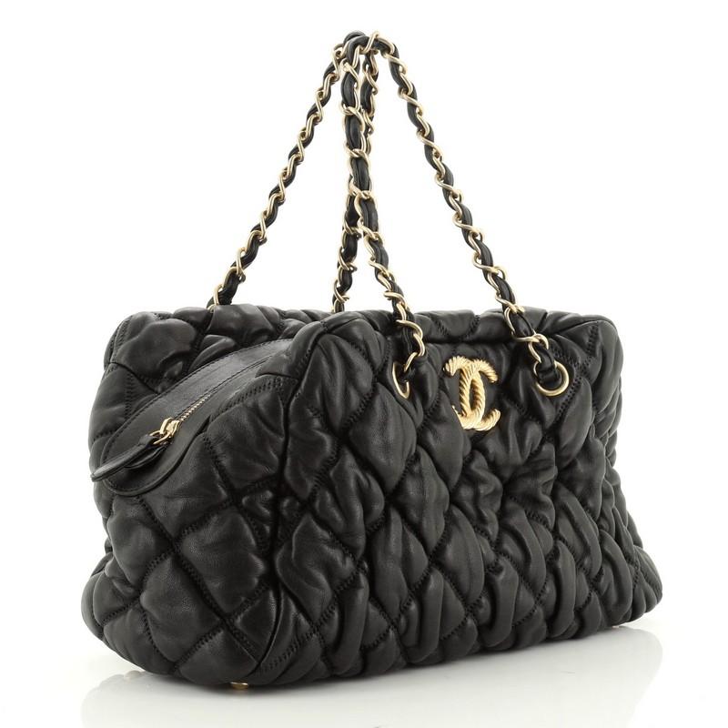 chanel bubble quilted bowler bag