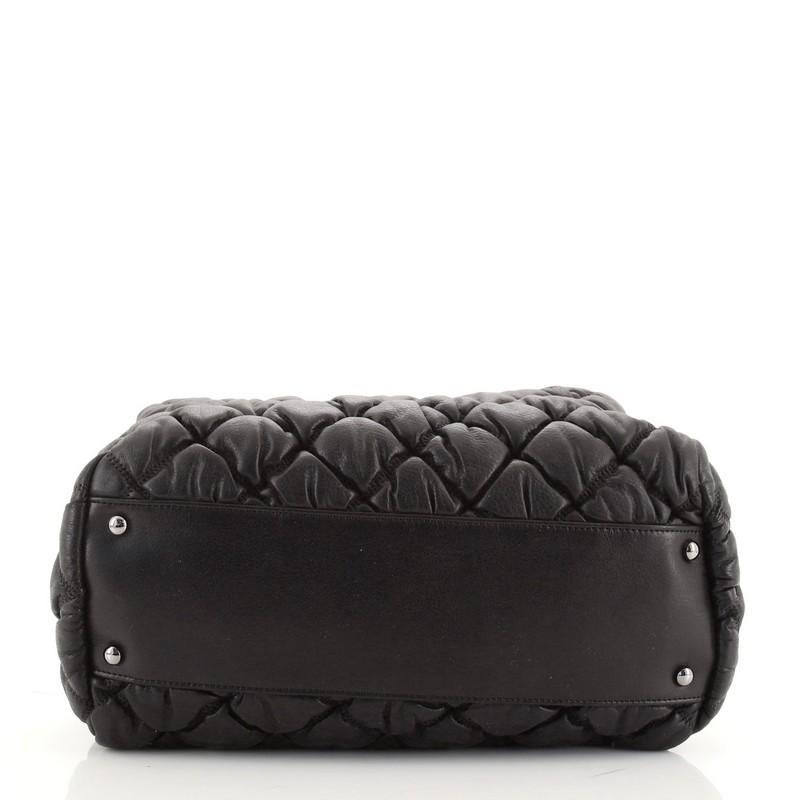 Black Chanel Bubble Bowler Bag Quilted Lambskin Medium