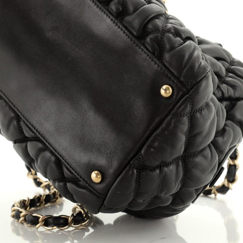 Black Chanel Bubble Bowler Bag Quilted Lambskin Medium