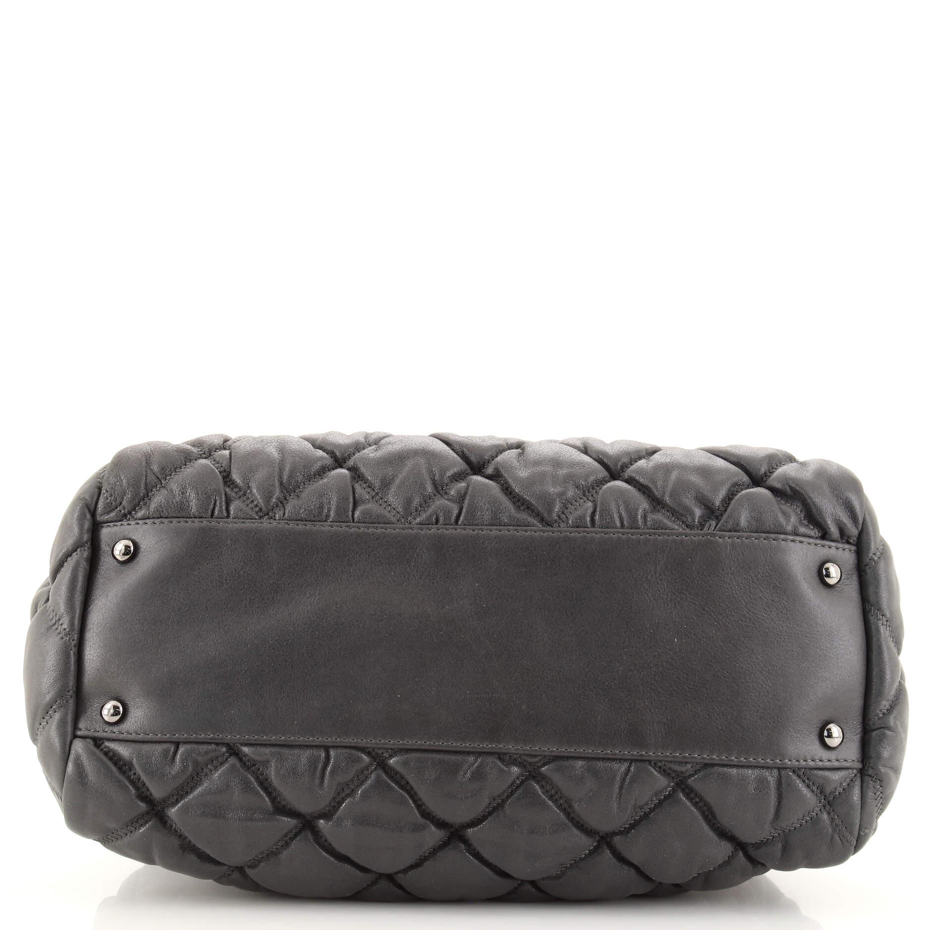 Chanel Bubble Bowler Bag Quilted Lambskin Medium 2
