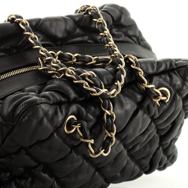 Women's or Men's Chanel Bubble Bowler Bag Quilted Lambskin Medium