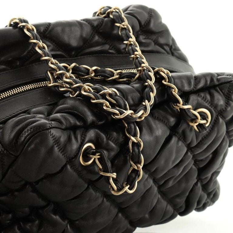 chanel bubble quilted bowler bag