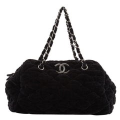Chanel Bubble Bowler Bag Quilted Velvet Medium
