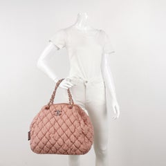Chanel Bubble Chain Striped Quilted Flap Bag Red/White Tote