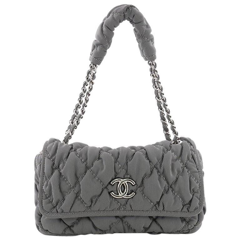 Chanel Bubble Flap Bag Quilted Nylon Medium