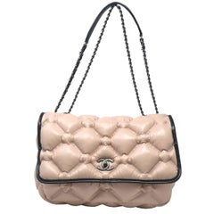 Chanel Bubble Flap Pink Leather Handbag