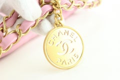 Chanel Bubble Gum Pink Shiny Goatskin Small 22 Tote with Pouch 1C1103