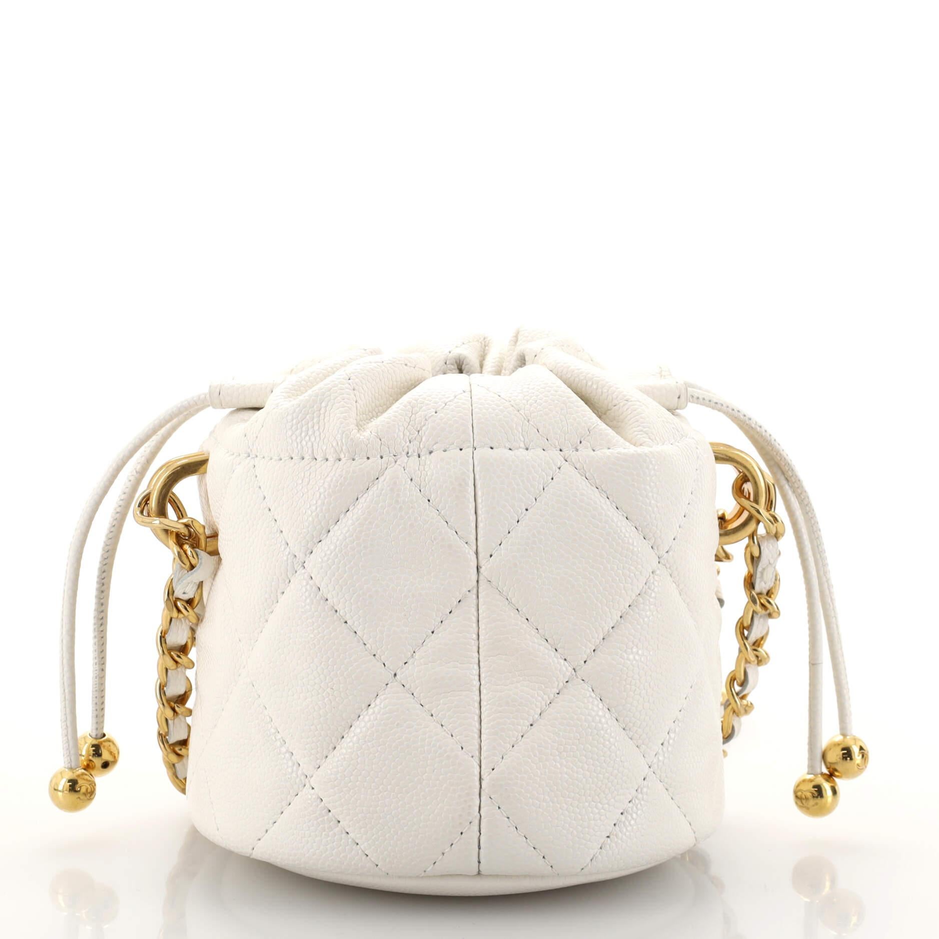 Women's Chanel Bucket Clutch with Chain Quilted Caviar Mini