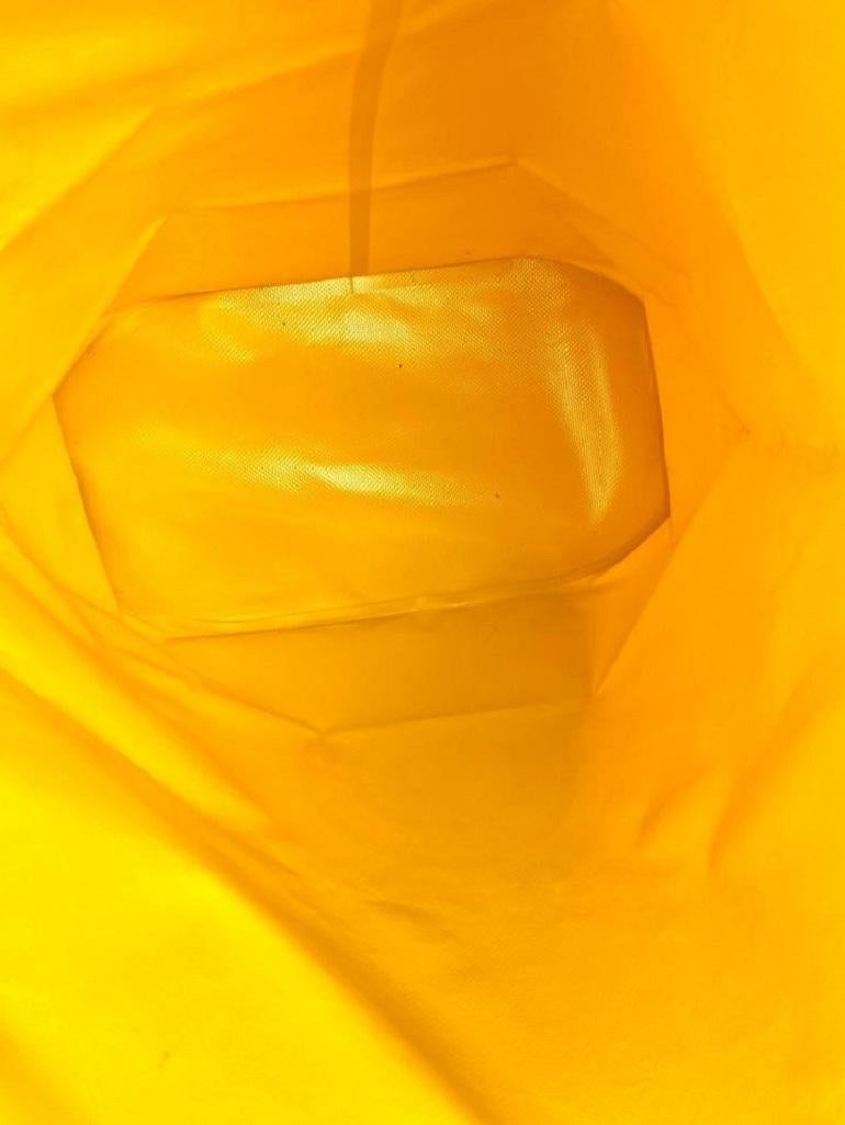 Chanel Bucket Hobo XL Waterproof 19cca69 Yellow Pvc Weekend/Travel Bag In Good Condition For Sale In Dix hills, NY