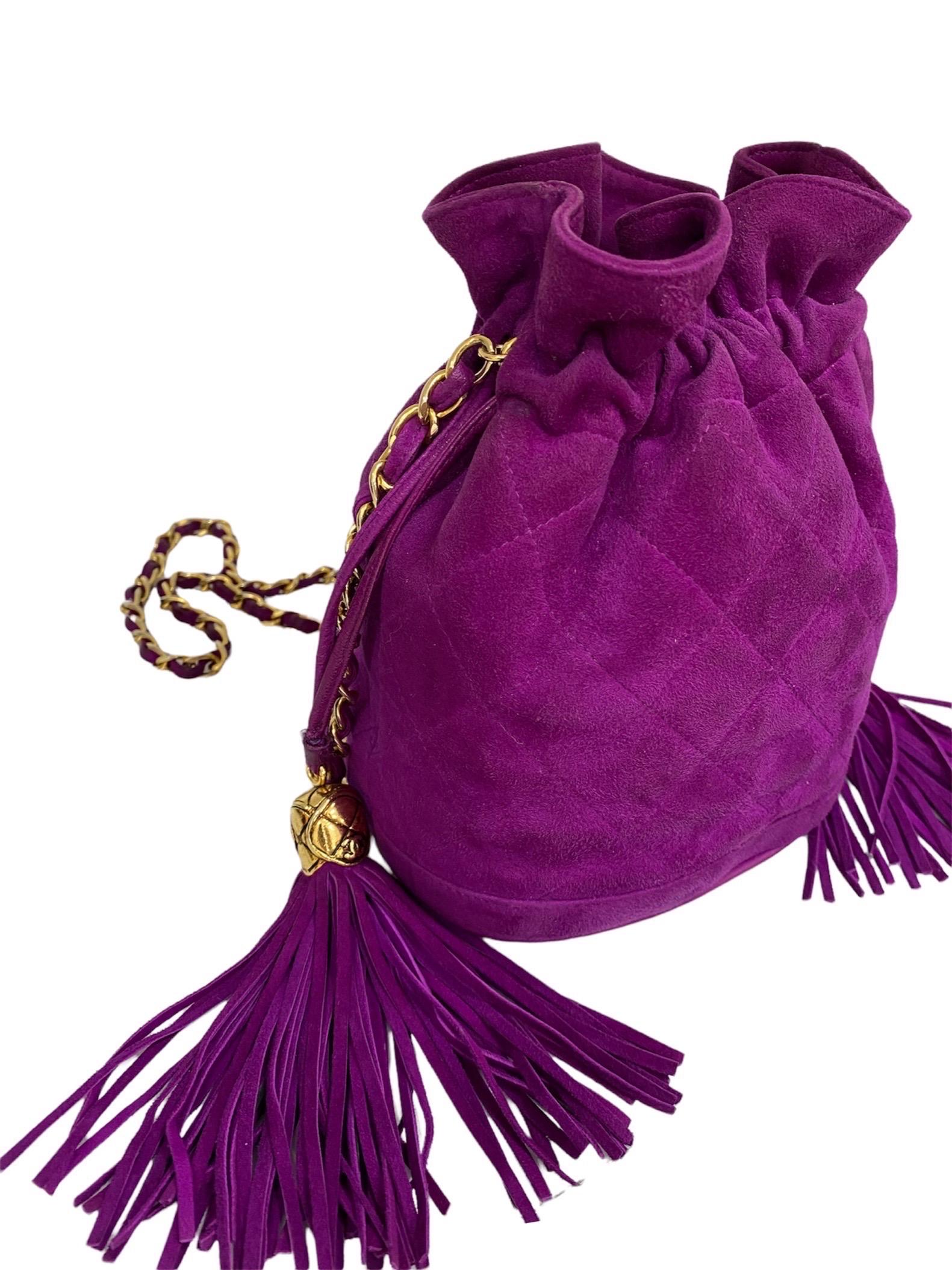 Purple Chanel Bucket Violet Vintage 