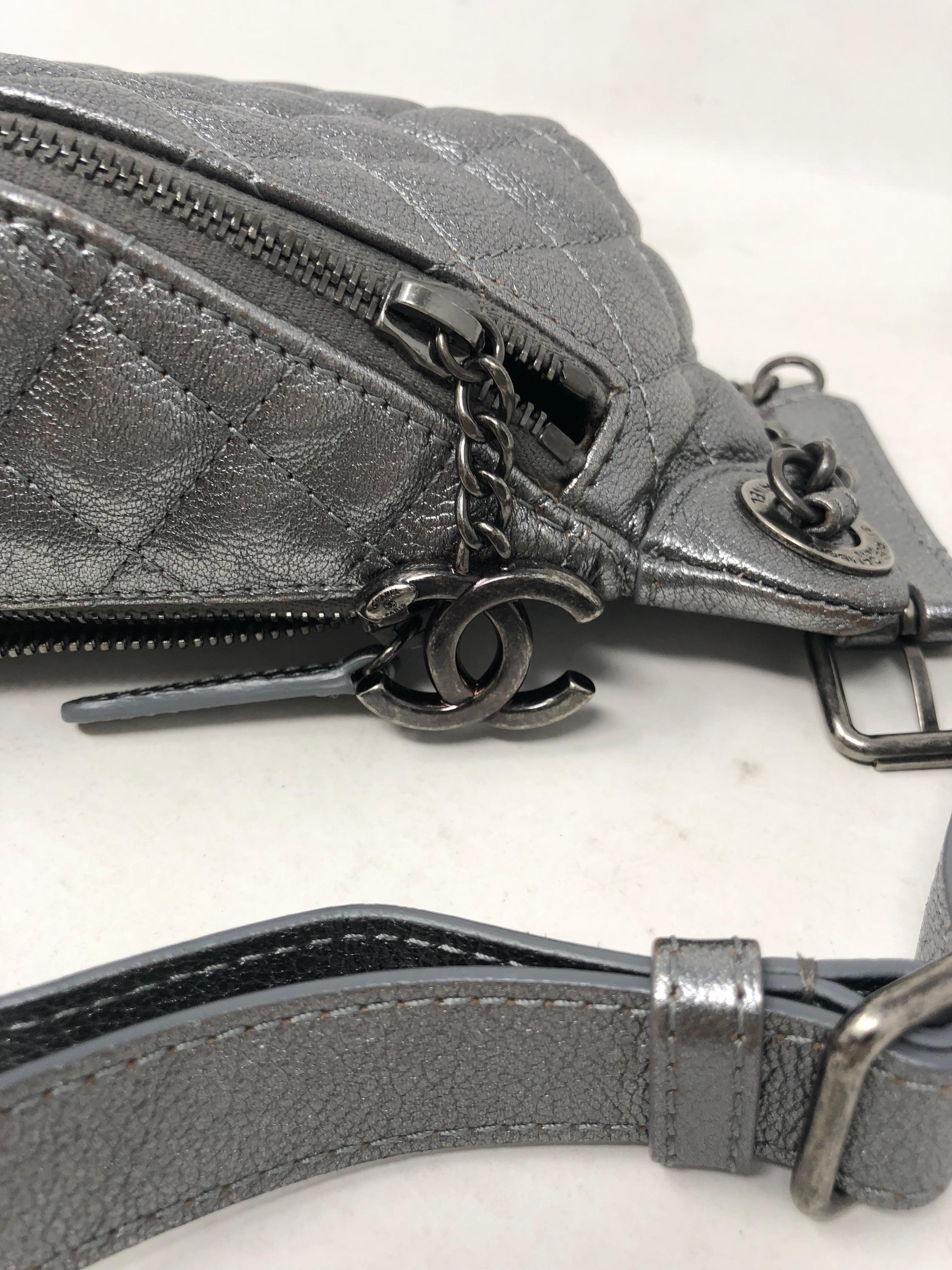 Chanel Bum Bag Silver Metallic 3