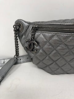 Chanel Bum Bag Silver Metallic