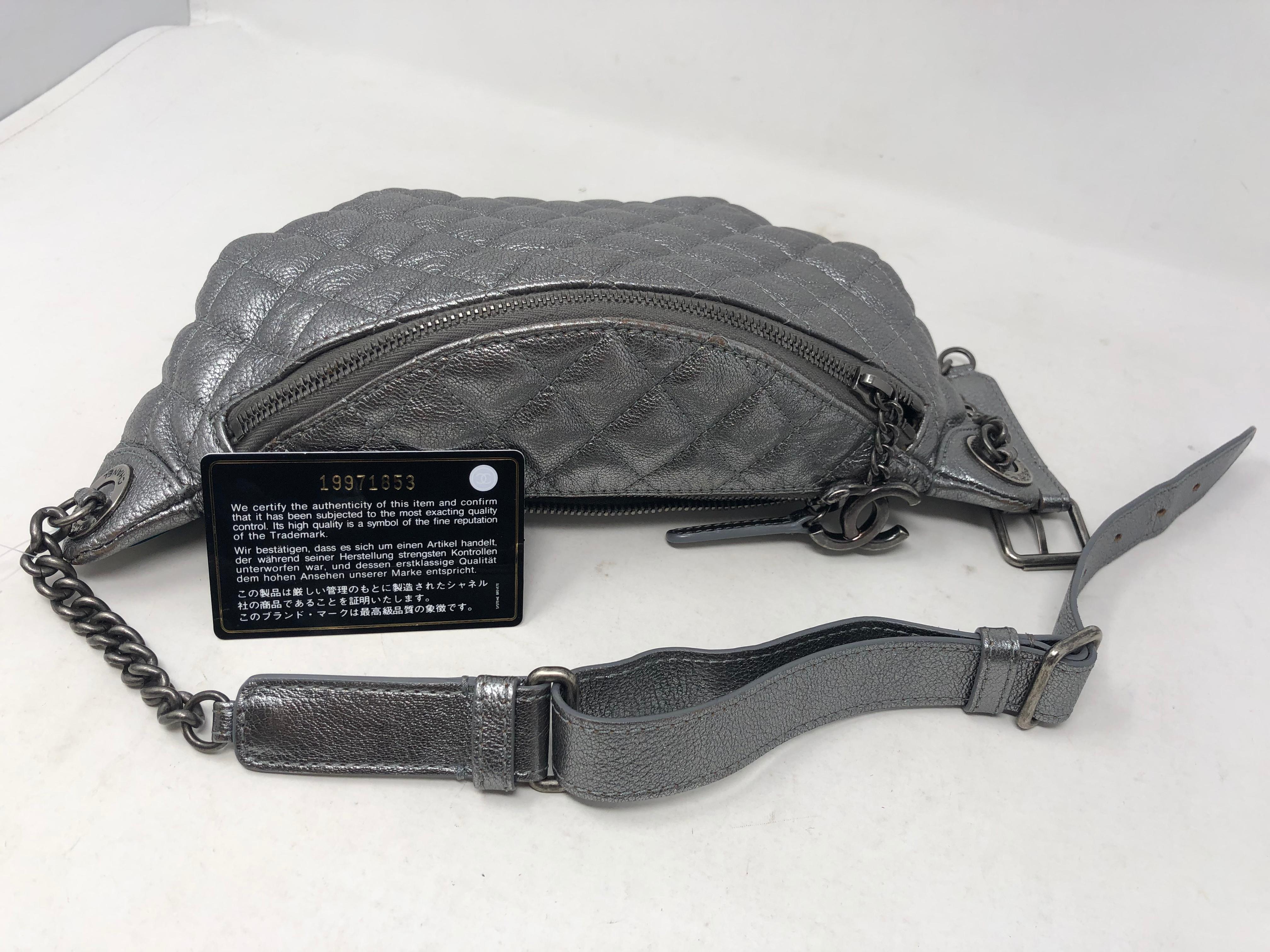 Chanel Bum Bag Silver Metallic 1