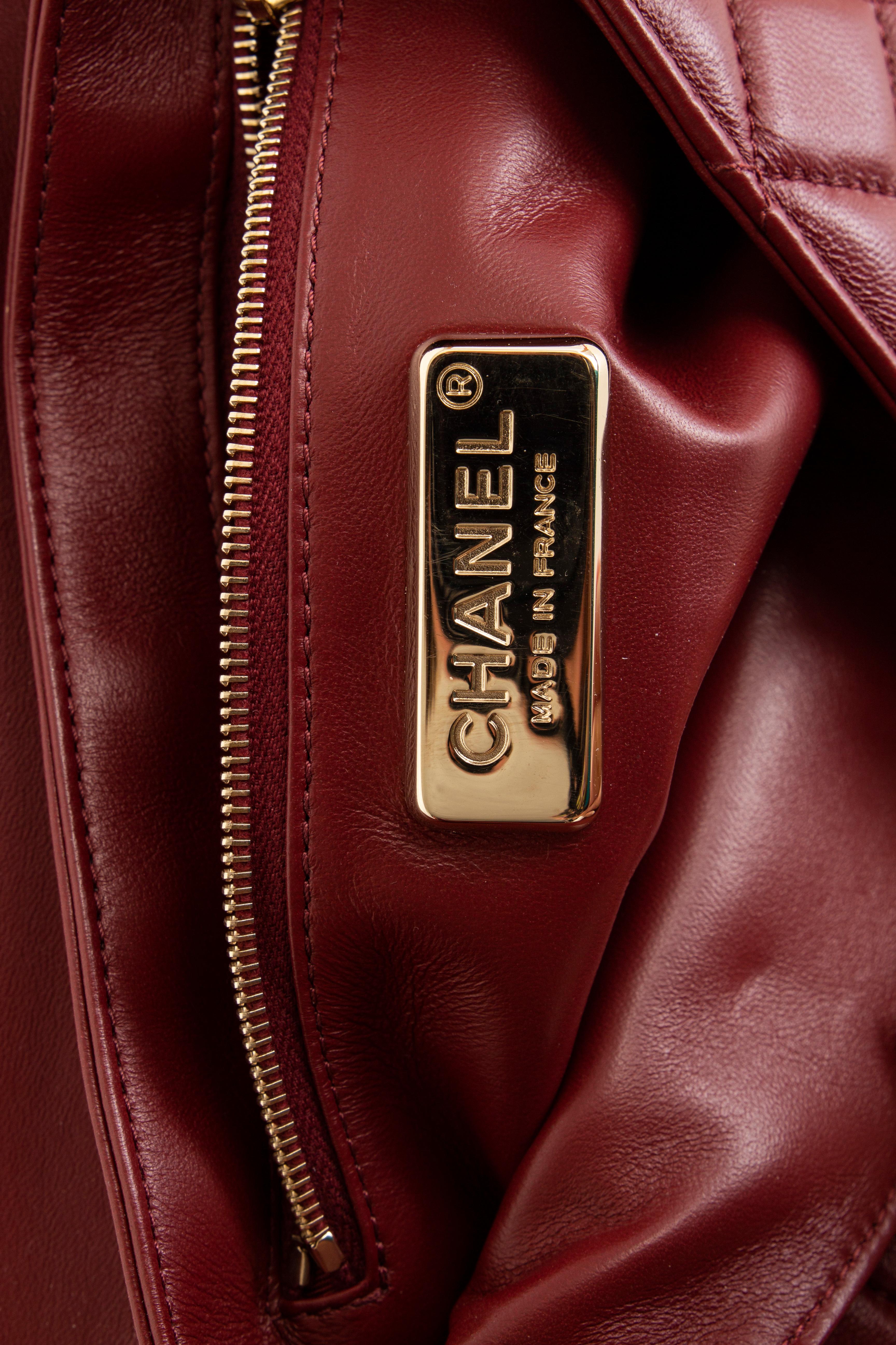 CHANEL burgundy 2017 METIERS D'ART RABBIT FUR TOP HANDLE Bag 3