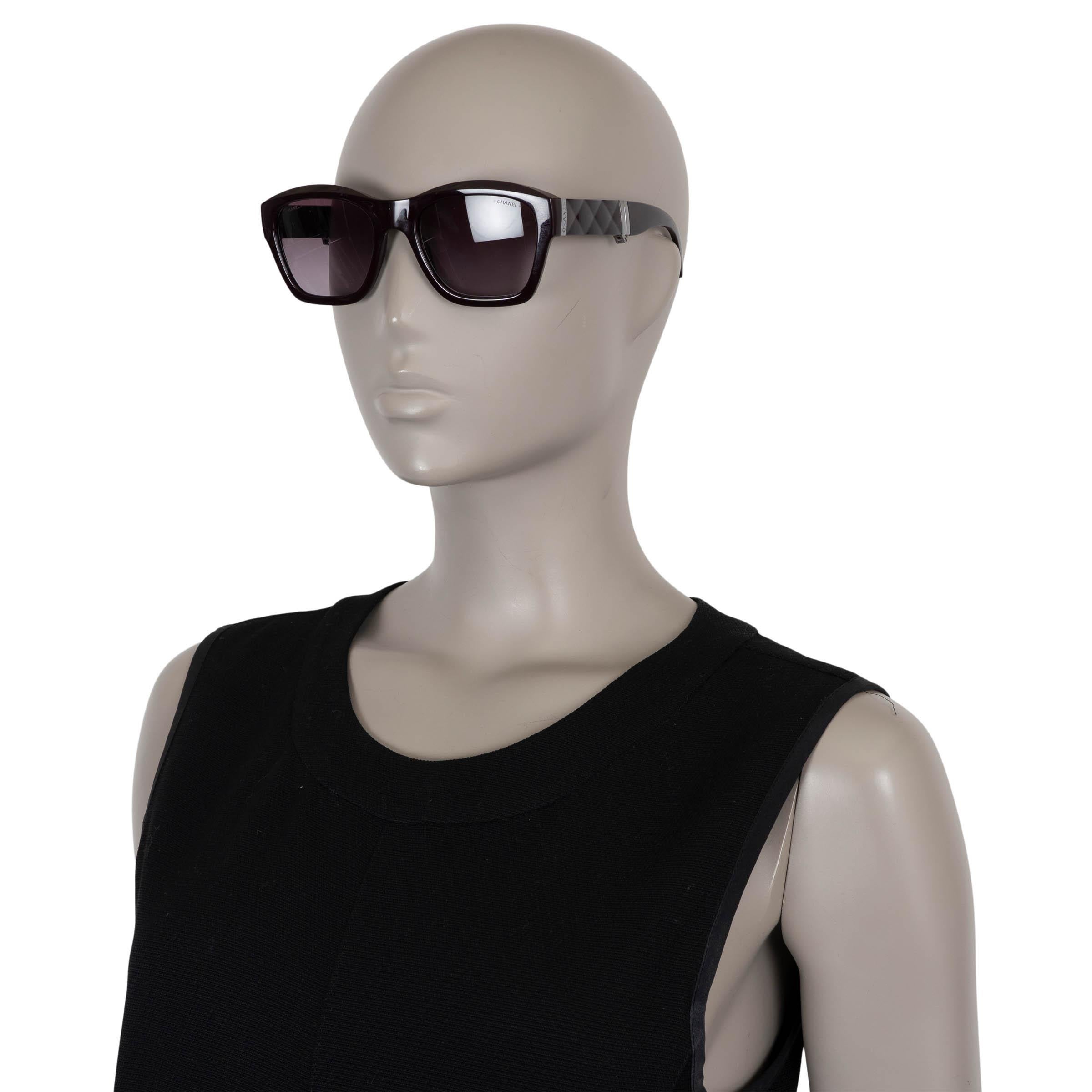 Occhiali da sole CHANEL 6055-B FOLDING SQUARE in acetato bordeaux in vendita 2