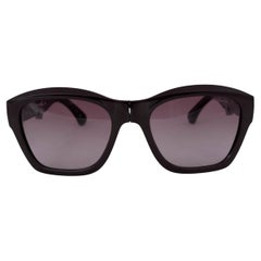 CHANEL burgundy acetate 6055-B FOLDING SQUARE Sunglasses
