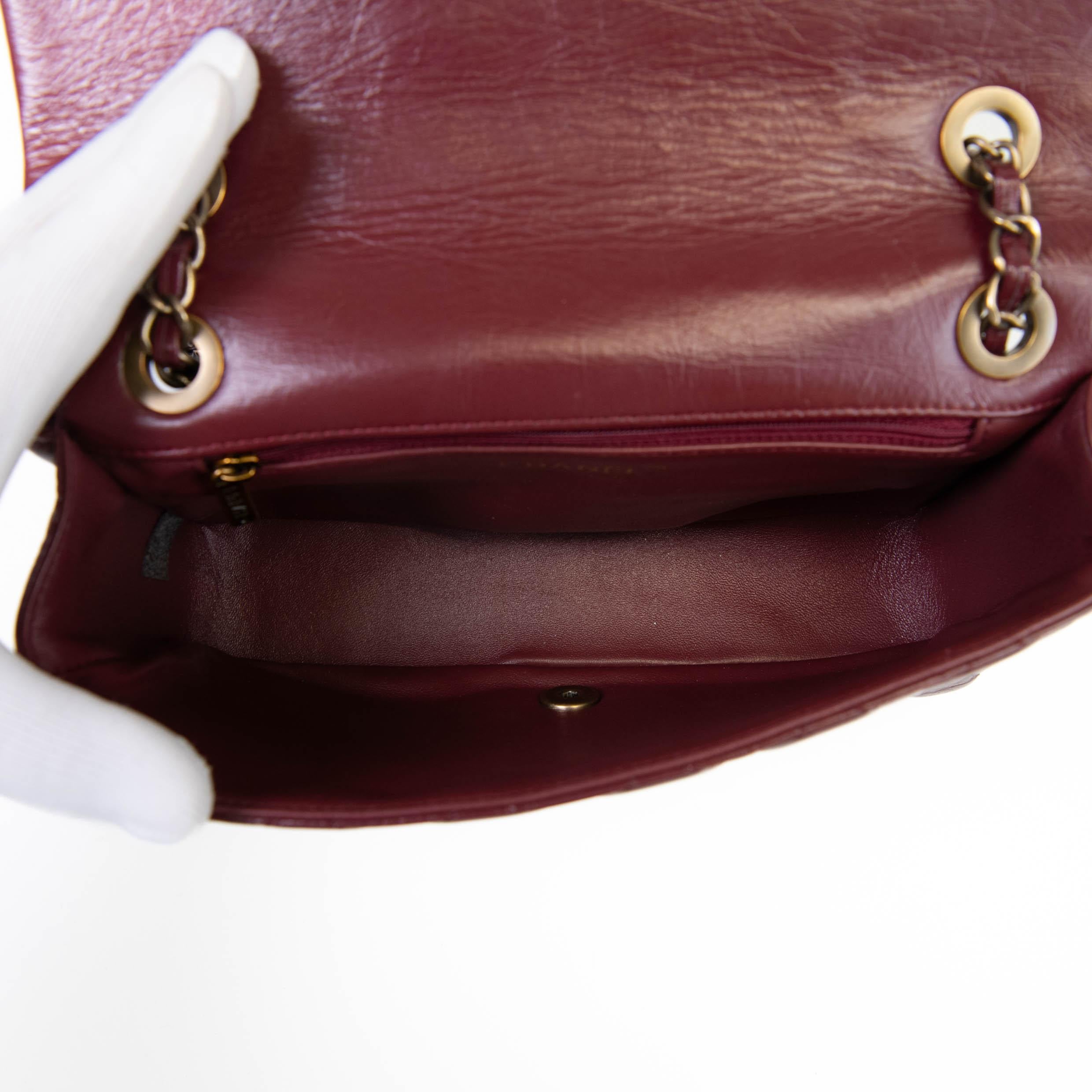 Chanel Burgundy Aged Calfskin Quilted Medium Medallion Flap 2