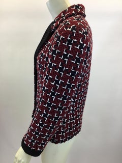 Chanel Burgundy and Black Tweed Jacket