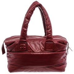 Chanel Burgundy Black Quilted leather Coco Cocoon Reversible Tote Bag