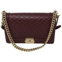 Chanel Burgundy Boy Bag Limited For Sale at 1stDibs