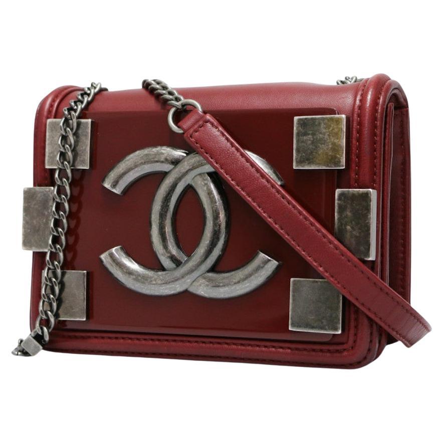 Chanel Burgunderrote Lego-Tasche aus Ziegelstein