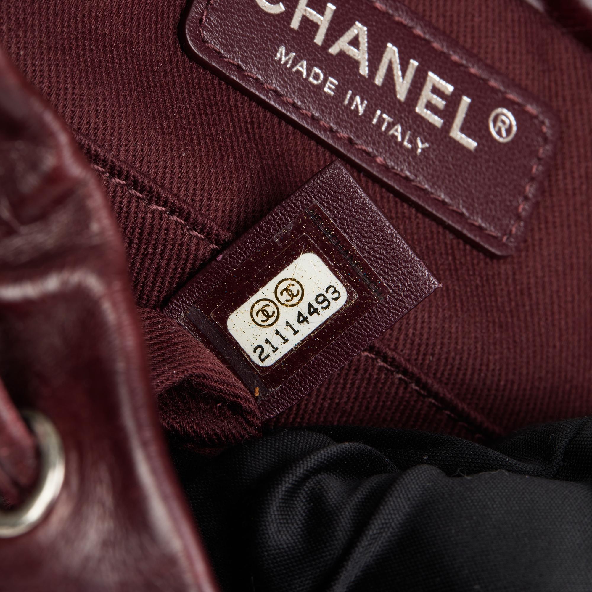 CHANEL Burgundy Calfskin Leather Small Mountain Backpack 4