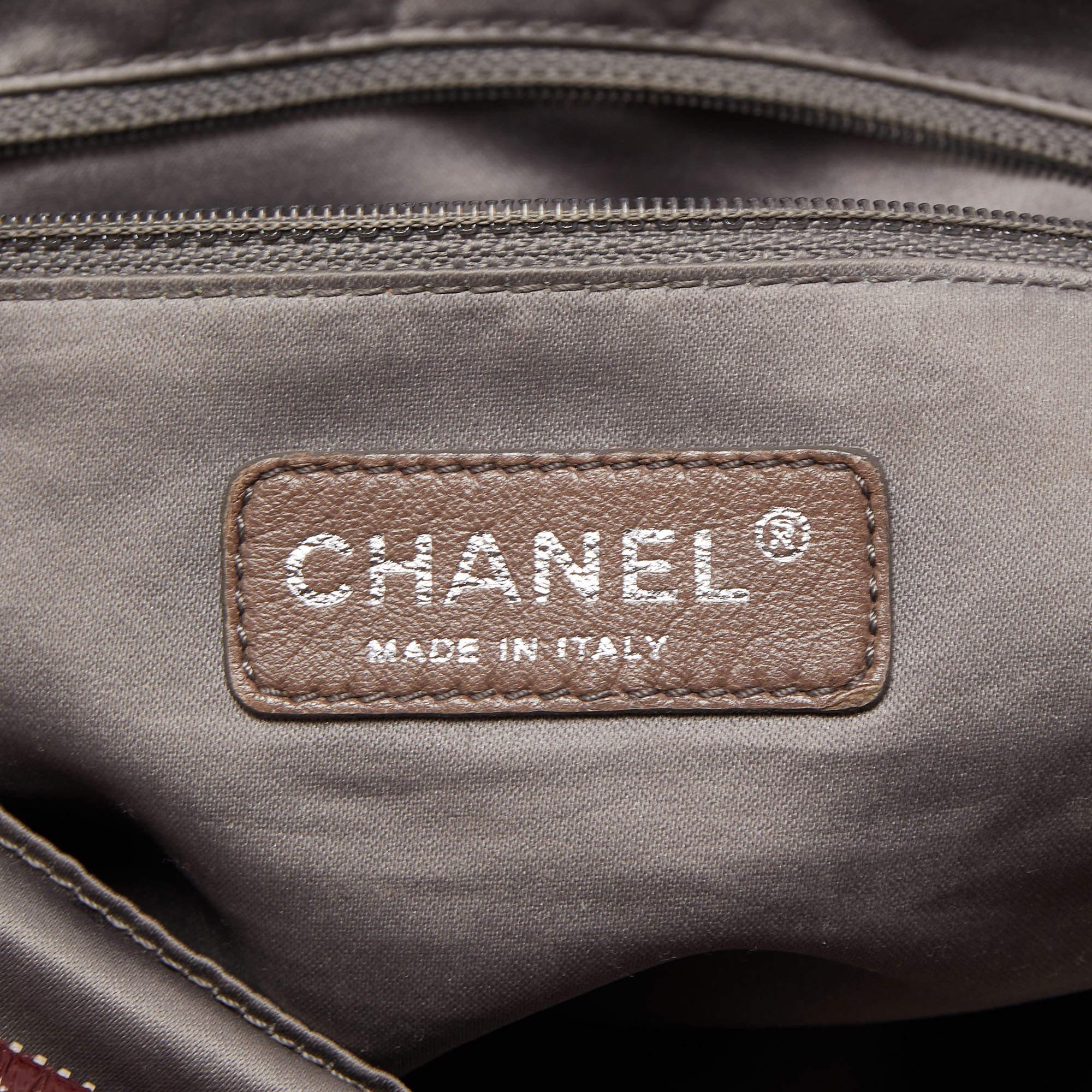 Chanel Burgundy Camellia Embossed Patent Leather Shoulder Bag 4