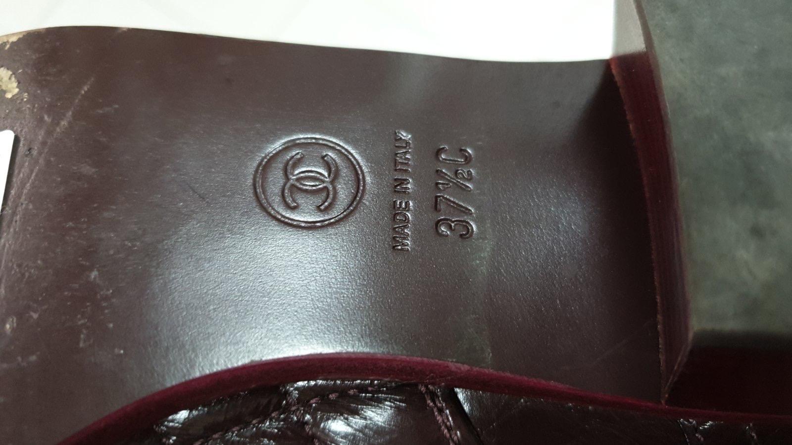 Chanel Burgundy Cap Toe CC Logo Ankle Boots For Sale 2