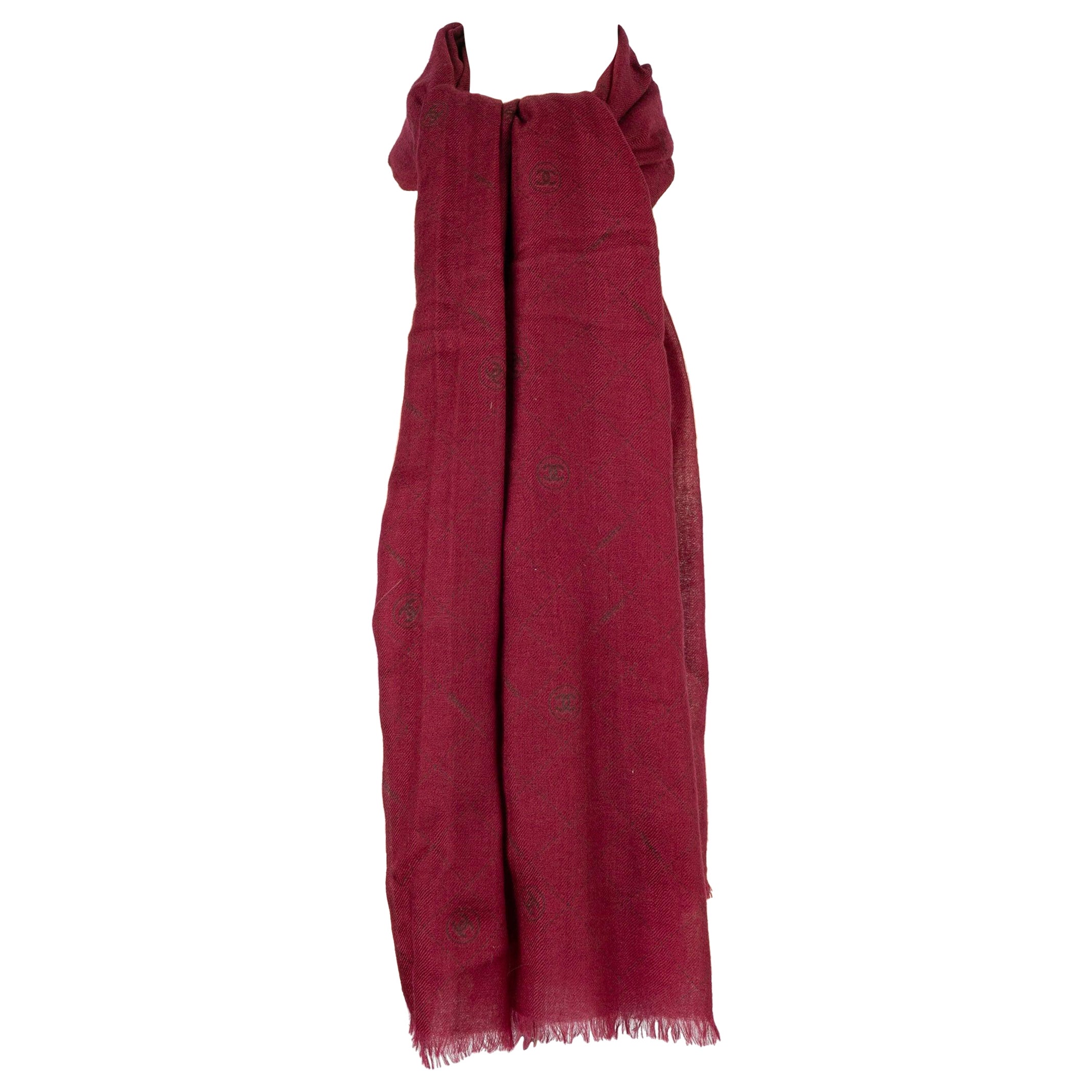 Foulard en cachemire bordeaux Chanel