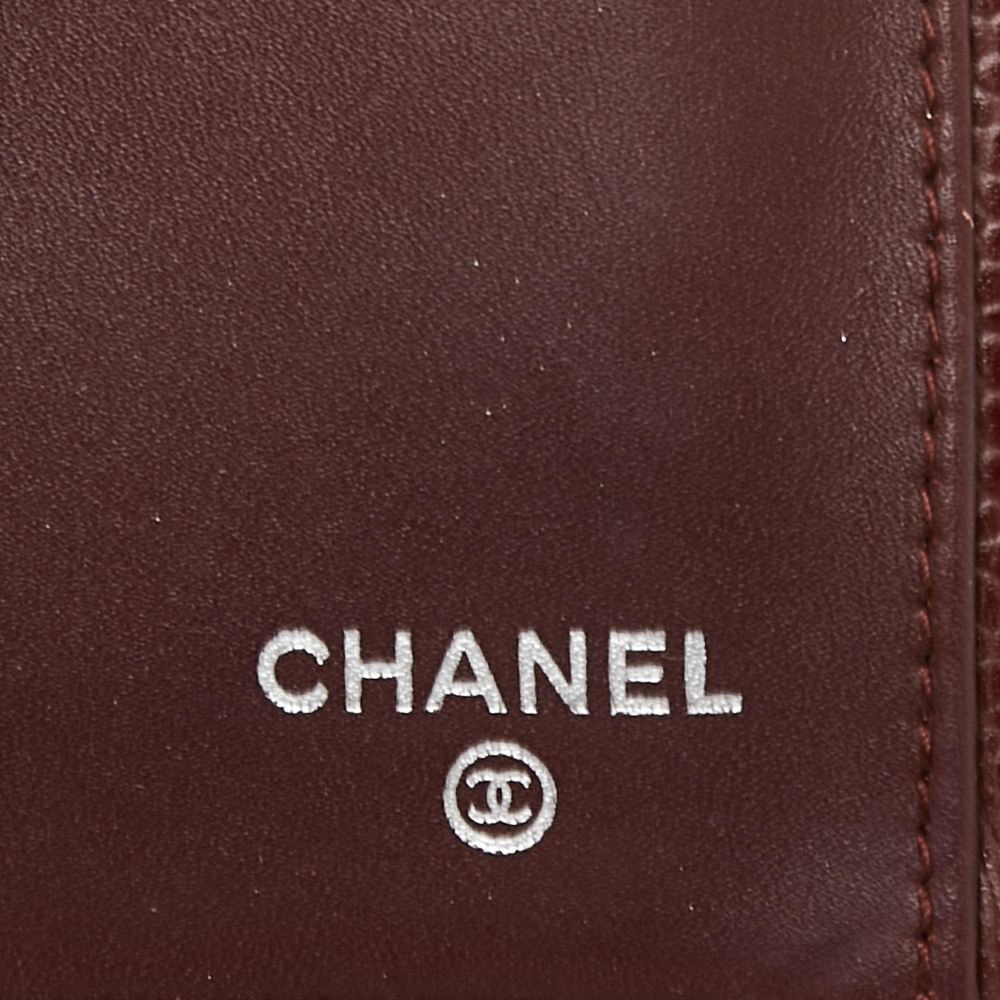 Chanel Burgundy Caviar Leather CC Continental Wallet 1