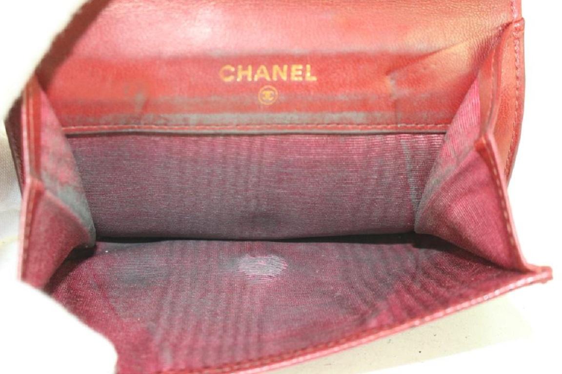 Chanel Burgundy Caviar Leather CC Logo Coin Purse Compact Wallet 818ca65 6