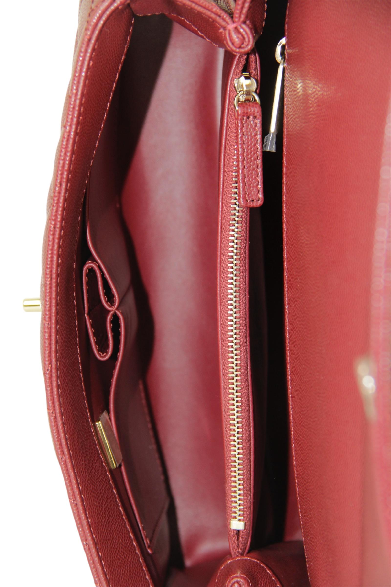 Chanel Burgundy Caviar Leather Quilted Small Coco Handle Flap Bag 5