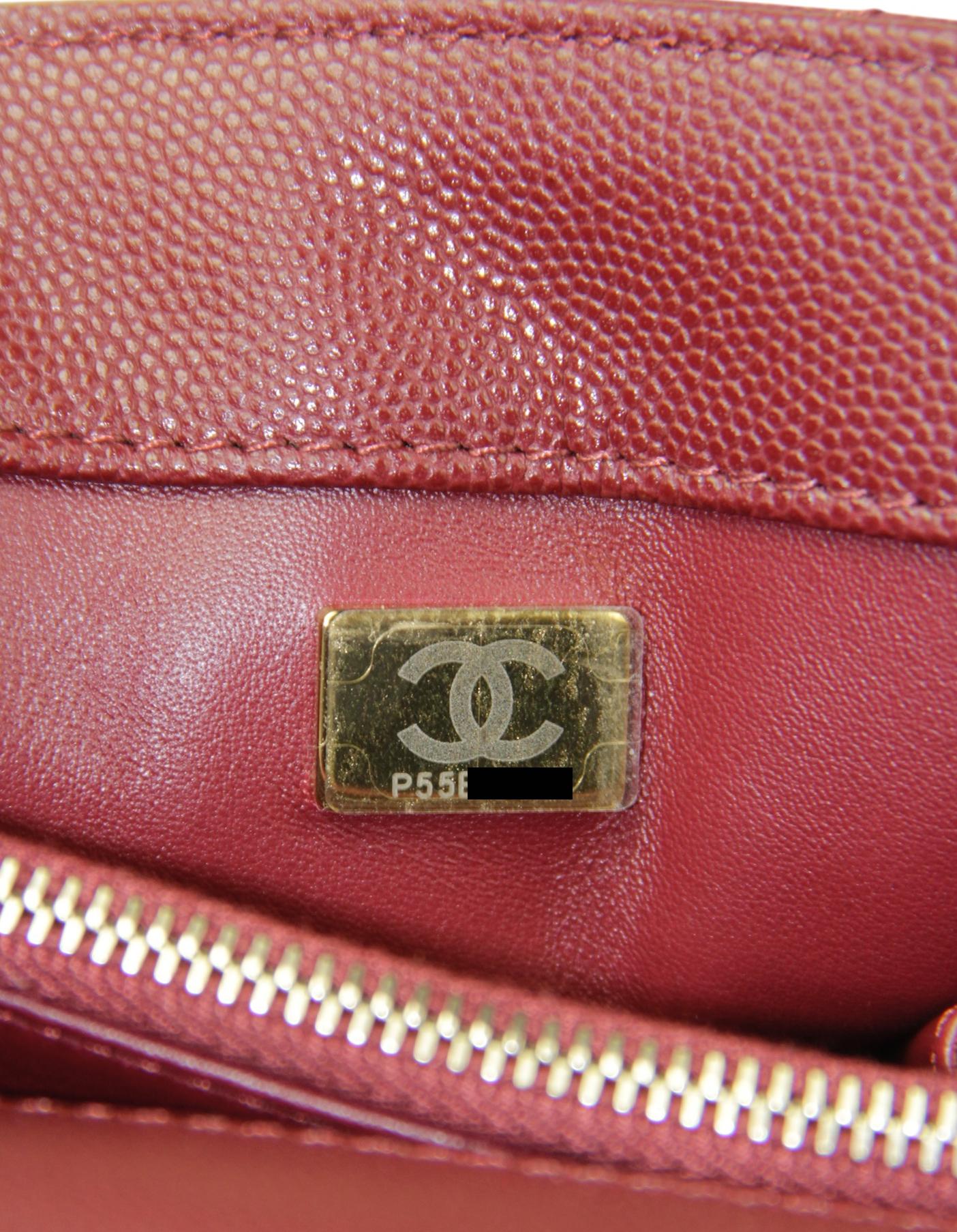 Chanel Burgundy Caviar Leather Quilted Small Coco Handle Flap Bag 7