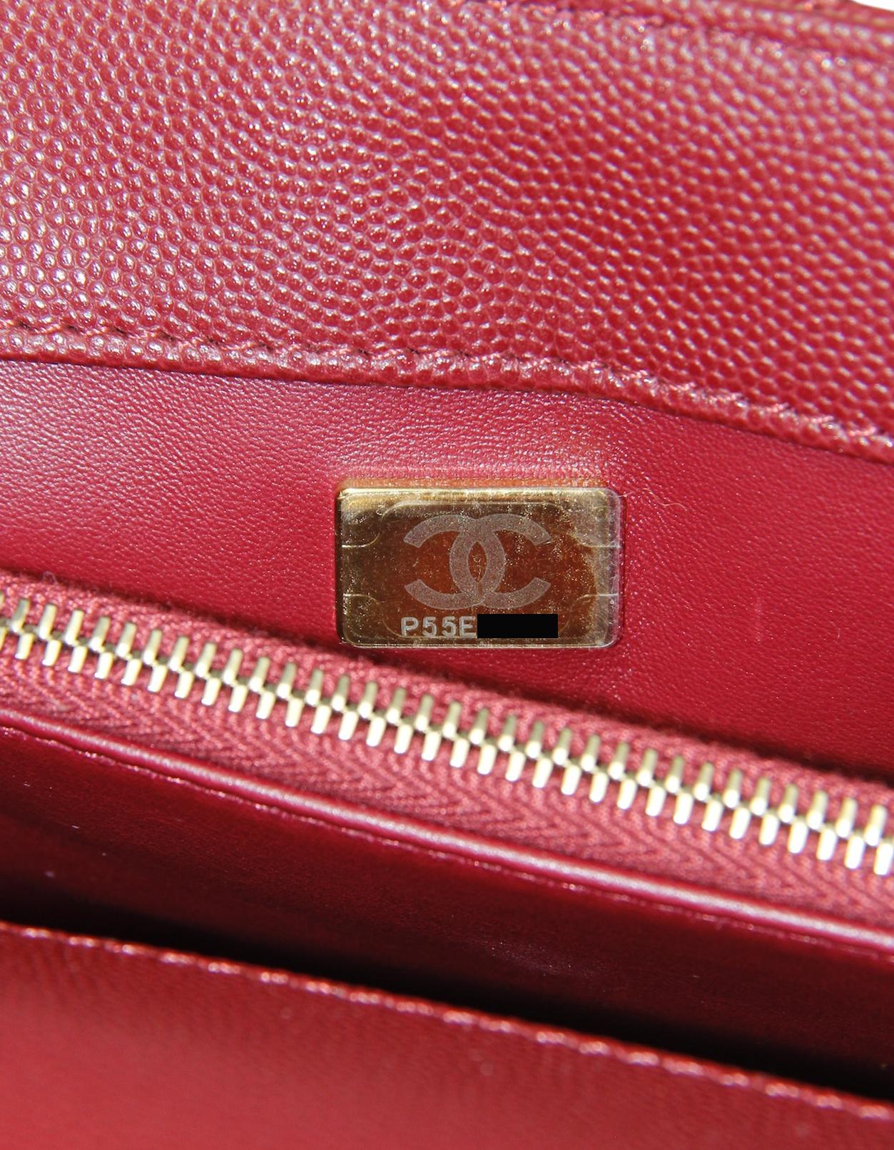 Chanel Burgundy Caviar Leather Quilted Small Coco Handle Flap Bag In Excellent Condition In New York, NY