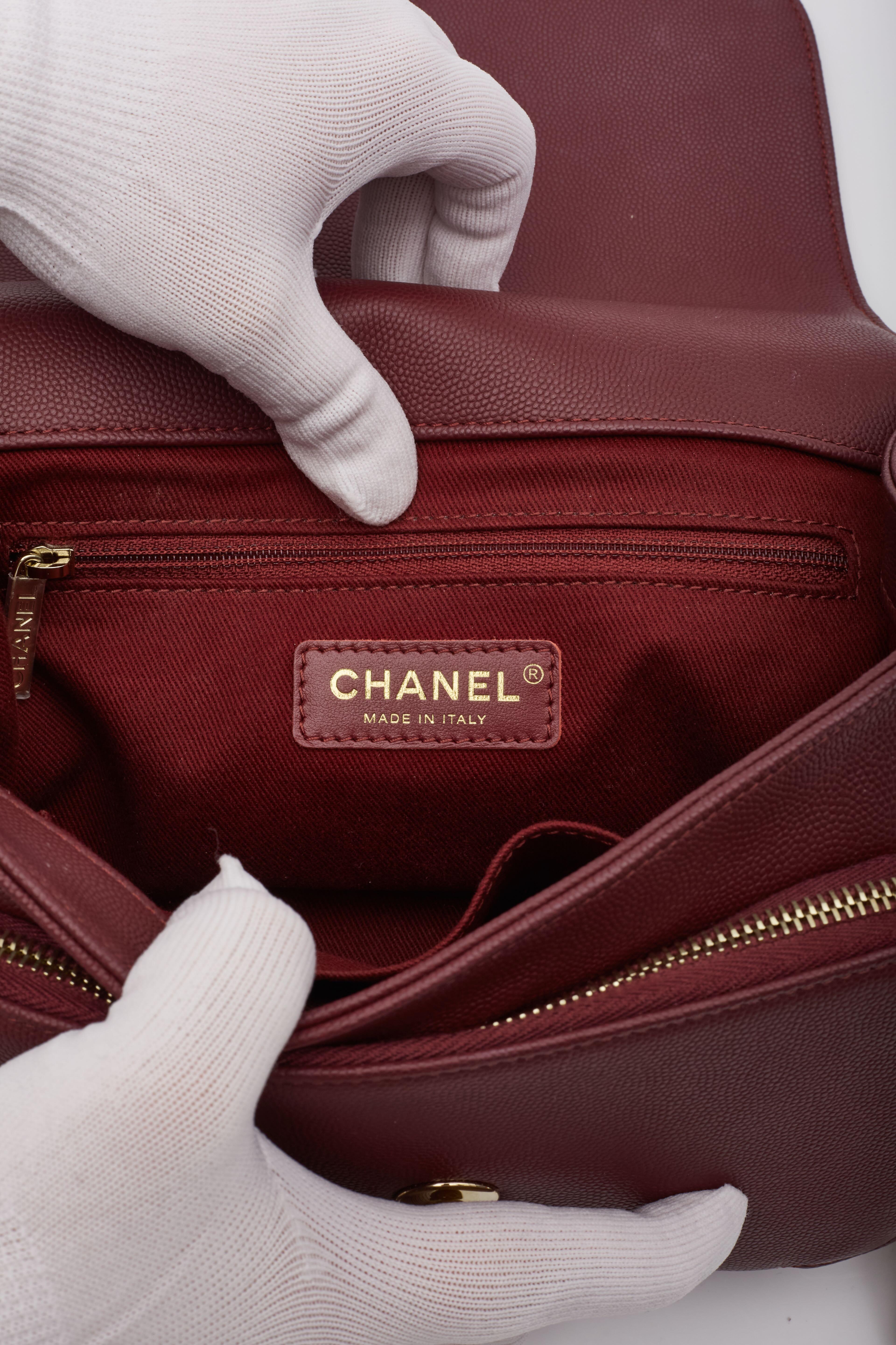 Chanel Burgundy Caviar Quilted Business Affinity Flap Bag Medium For Sale 6