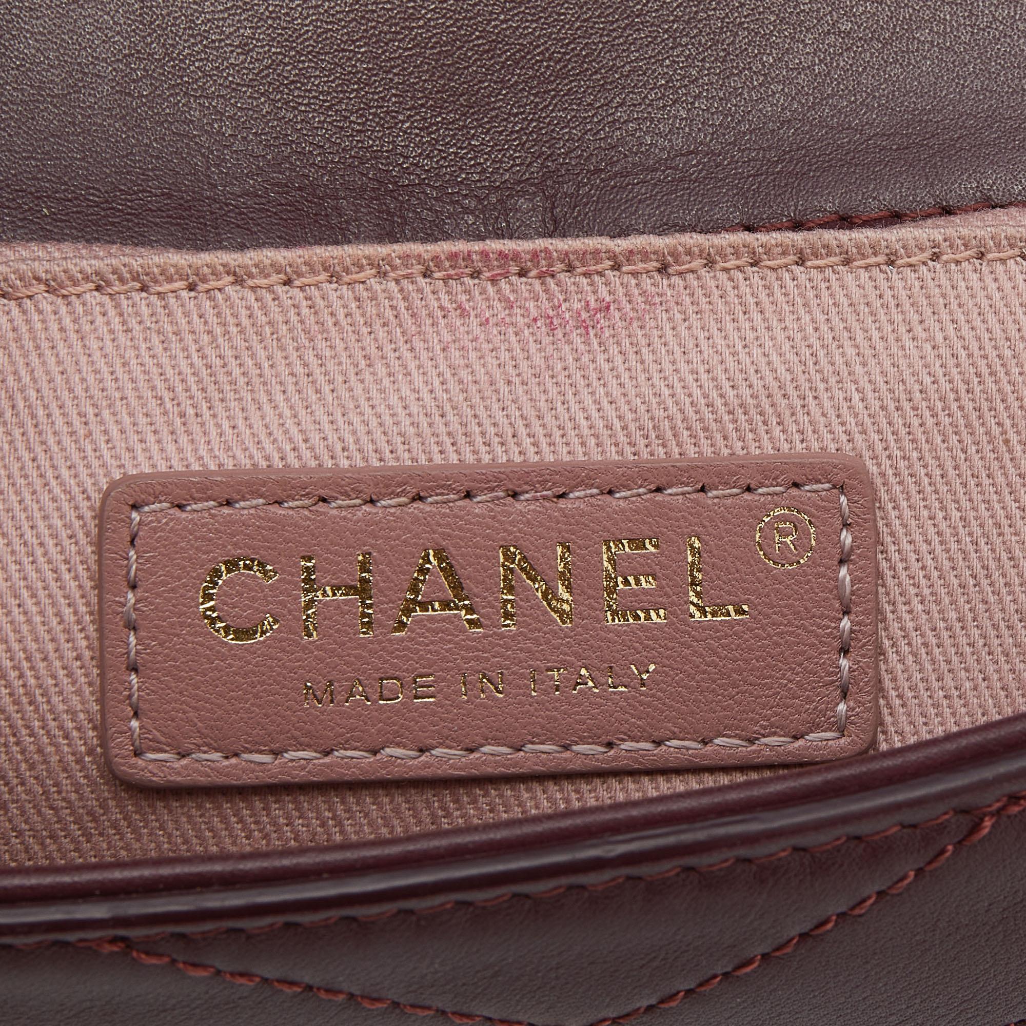 Chanel Burgundy Chevron Leather Chain Waist Bag 5