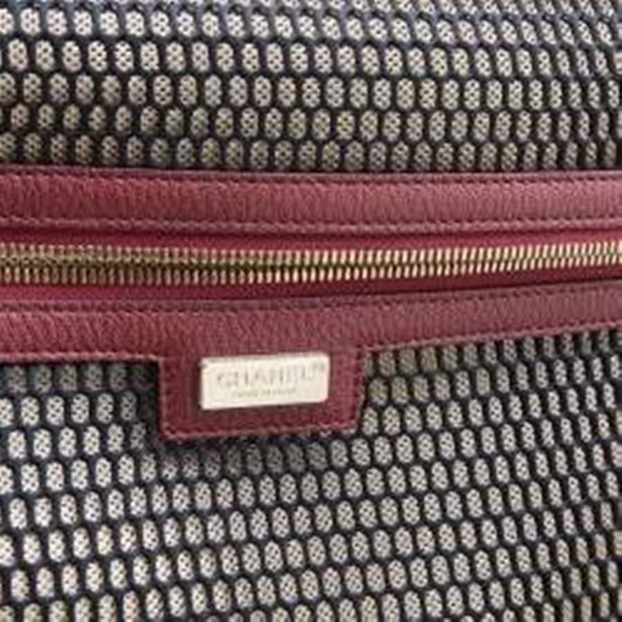 Chanel Burgundy Chevron Leather Coco Case Trolley 4