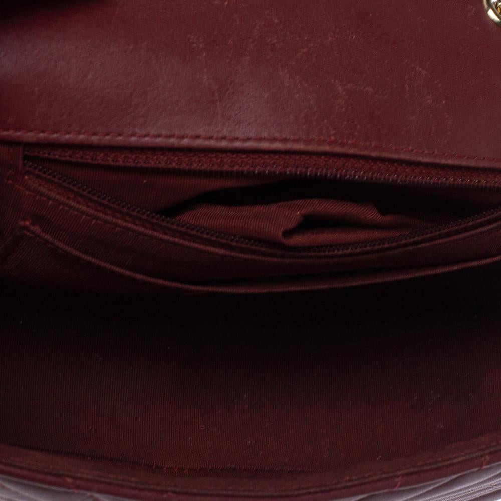 Chanel Burgundy Chevron Leather Mini Statement Flap Bag 3