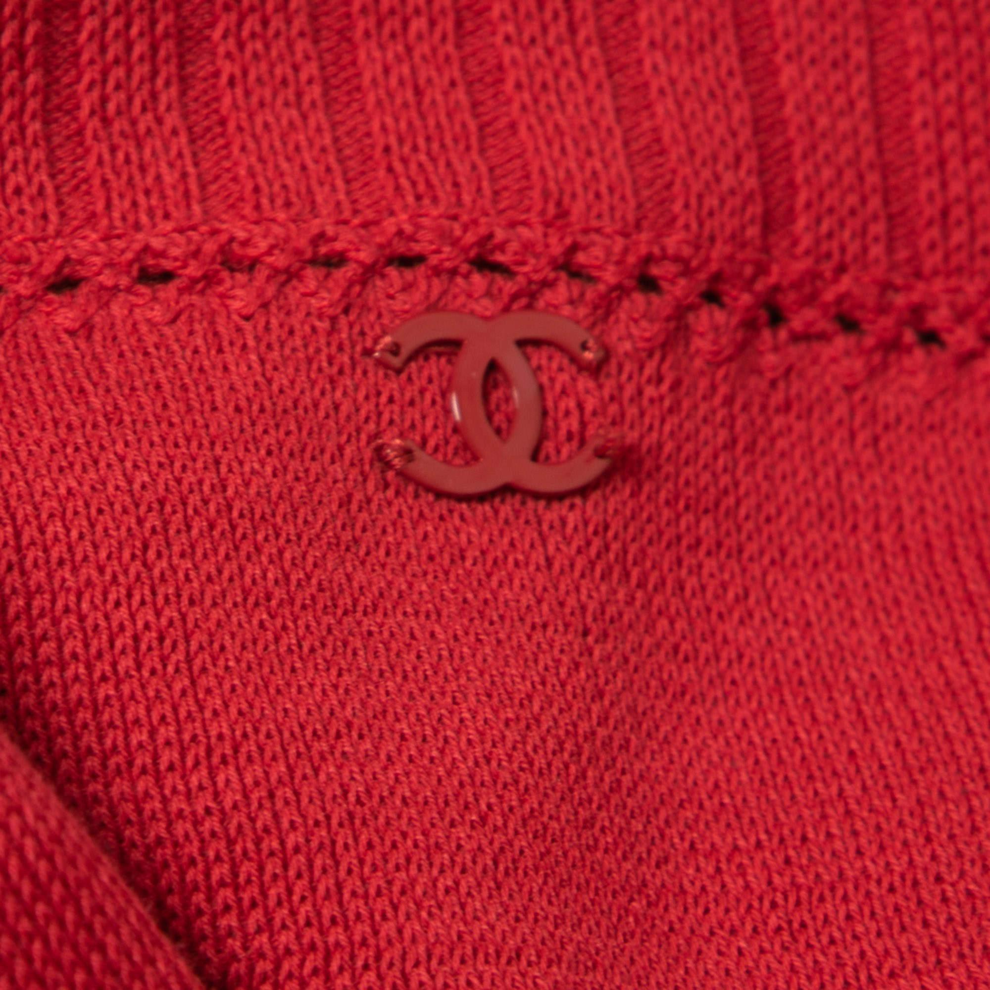 Women's Chanel Burgundy Cotton Knit Camisole L For Sale