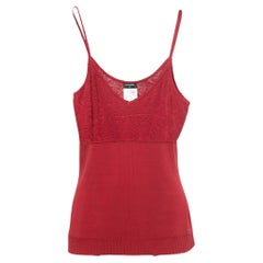 Used Chanel Burgundy Cotton Knit Camisole L